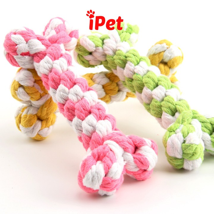Đồ Chơi Gặm Dây Thừng Thắt Cho Thú Cưng Chó Mèo Vờn Gặm - iPet Shop