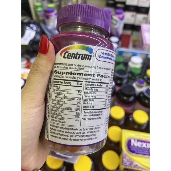 Kẹo vitamin cho người lớn kẹo viatmin cho phụ nữ Centrum Multi Gummies