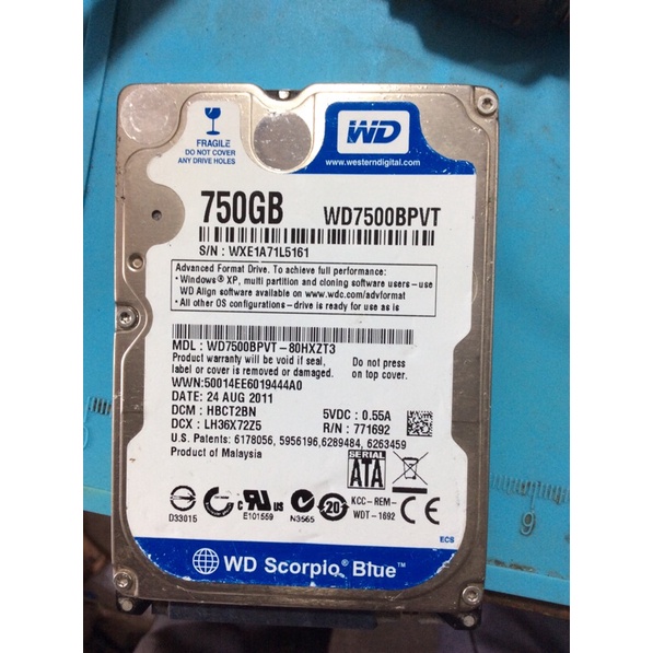 ổ cứng laptop WD western 750gb tháo máy | BigBuy360 - bigbuy360.vn