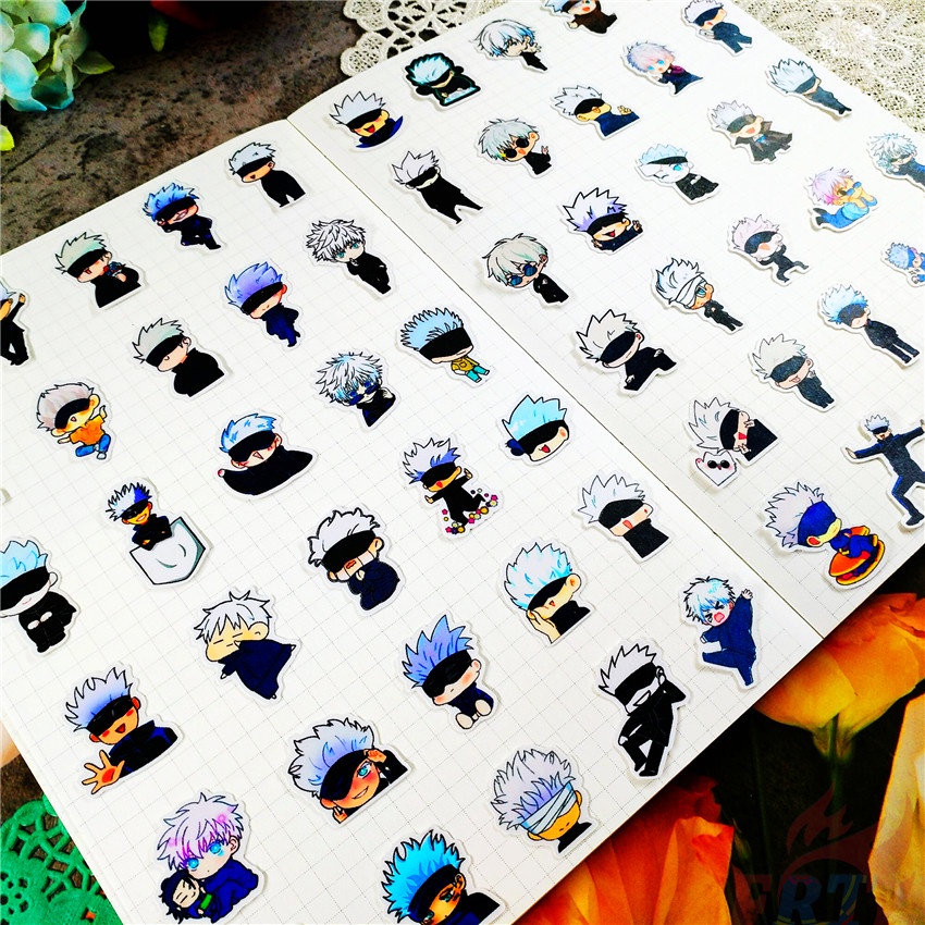 ★★★ Jujutsu Kaisen . Gojo Satoru Q-3 Mini Diary Manual Stickers ★★★ 60Pcs/Set Anime DIY Fashion Scrapbooks Album Decor Decals Stickers