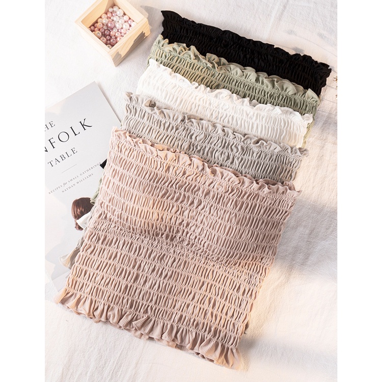 DUNEA Áo Hai Dây Vải Lụa Mát Xếp Ly Có Đệm Ngực Thời Trang Quyến Rũ Cho Nữ