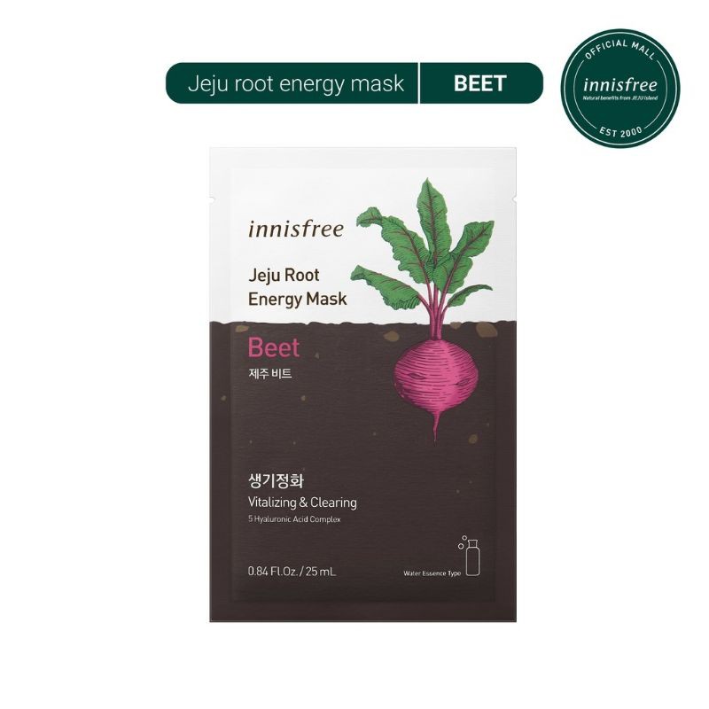 Mặt nạ giấy chăm sóc da từ rau củ innisfree Jeju Root Energy Mask 25ml