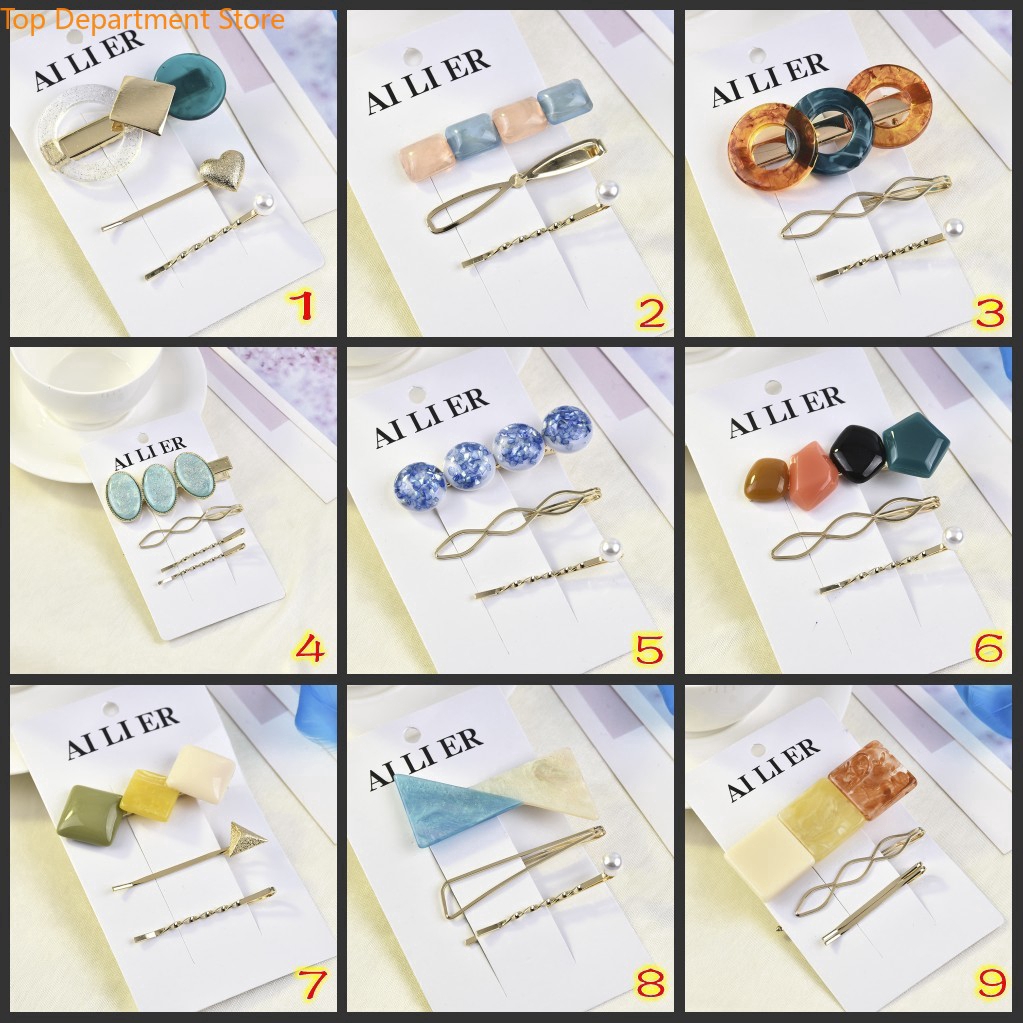 Set 3 kẹp tóc phong cách Hàn Quốc thanh lịch dành cho nữ