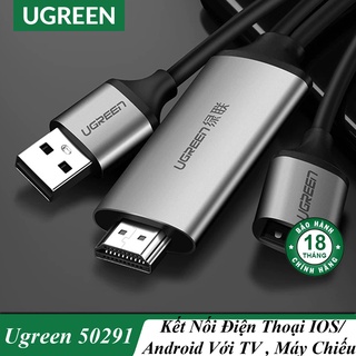 Cáp Chuyển USB 2.0 ra HDMI Kết Nối Điện Thoại Với Tivi , Máy Chiếu Full HD UGREEN 50291 Chính Hãng
