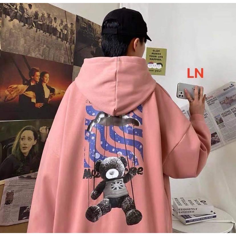 Áo hoodie bàn tay sau lưng LN11
