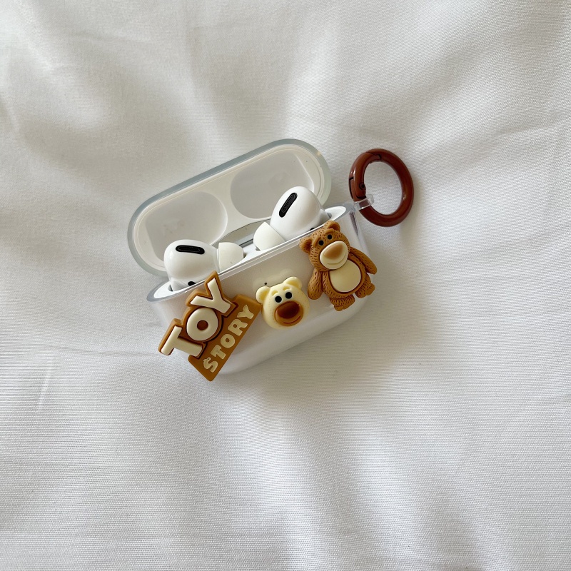 Vỏ bao đựng tại nghe airpod Gấu nâu bảo vệ bao đựng tai nghe không dây bluetooth 1/2/Pro/i12/i9/i7