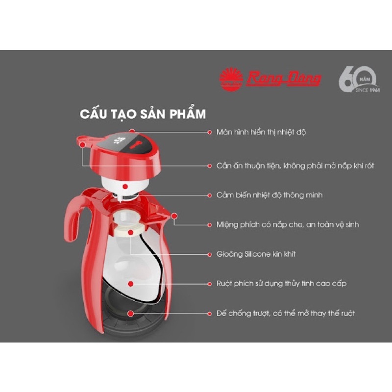 [ CHÍNH HÃNG ] Phích đựng nước RD 1542 N3.E Bảo hành 2 năm