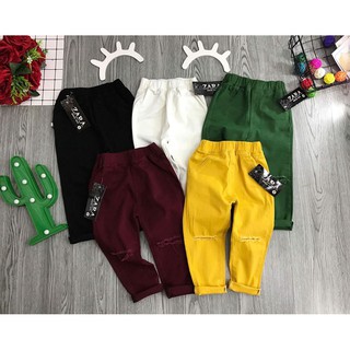 quần kaki rách gối cho bé