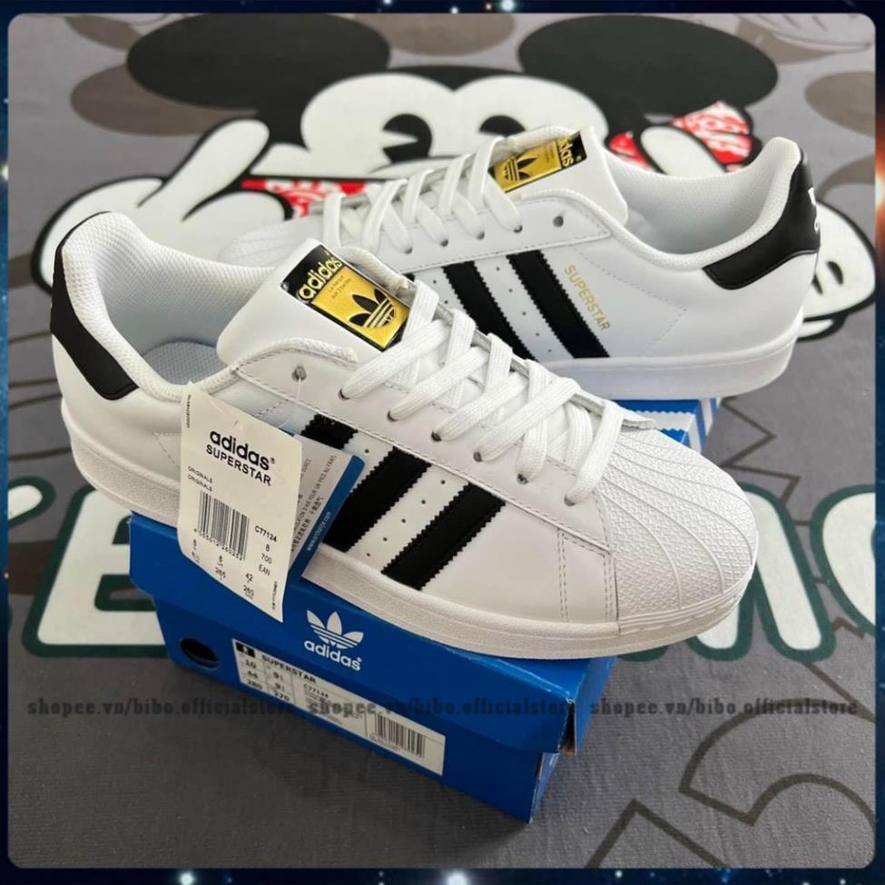 Giày_Adidas Thể Thao Superstar Mũi Sò ⚜️Freeship⚜️ Giày Thể Thao Superstar Mũi Sò Tem Vàng Form Nam Nữ Full Box BilL 🥇