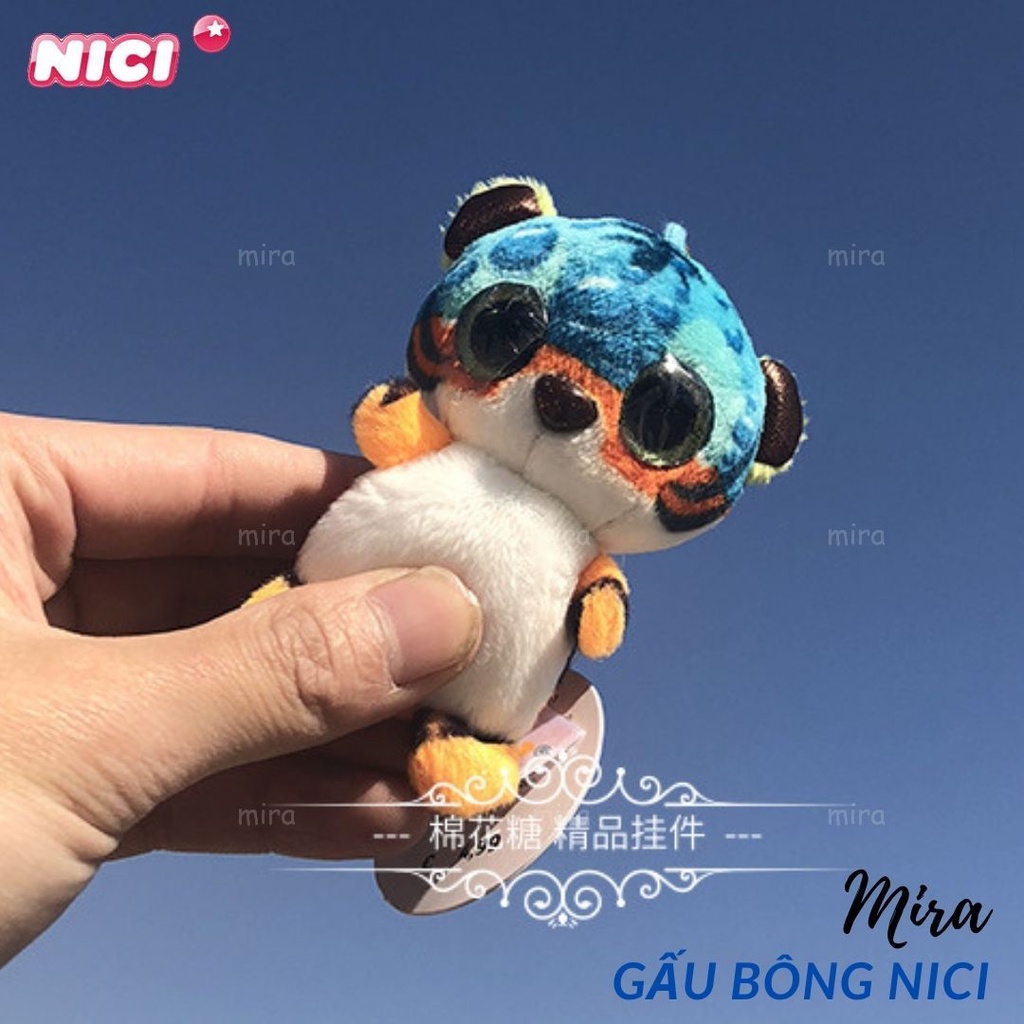 Móc Khóa Gấu Bông Mini - Hình Chim Cánh Cụt Lai Đeo Cặp, Treo Balo Thương hiệu NICI Quà Sinh Nhật 10cm MIRA-GB28011