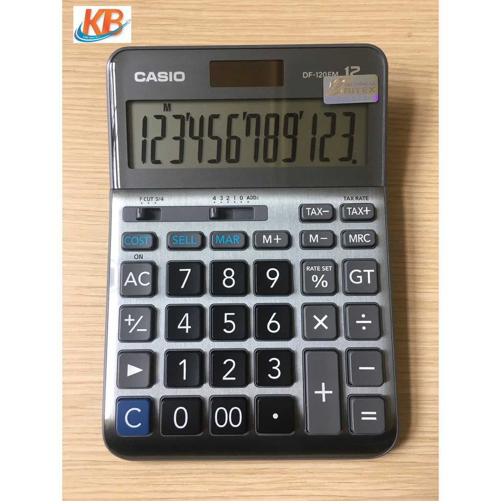 Máy Tính Casio DF-120FM Cỡ Trung Thông Dụng Cho Kế Toán,NVVP BẢO HÀNH 7 NĂM