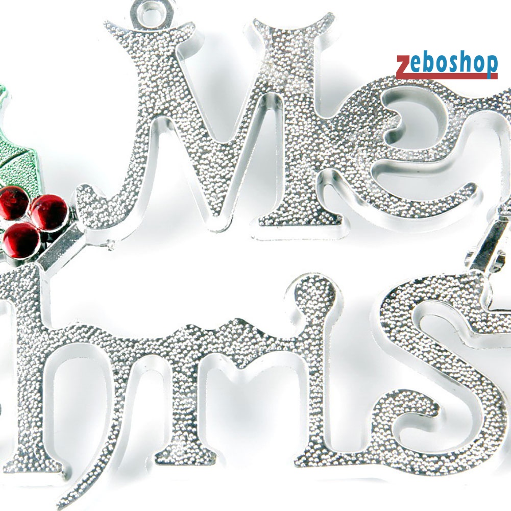 Set 2 Nhãn Treo Cửa Họa Tiết Chữ Merry Christmas Lấp Lánh Trang Trí Tiệc Giáng Sinh