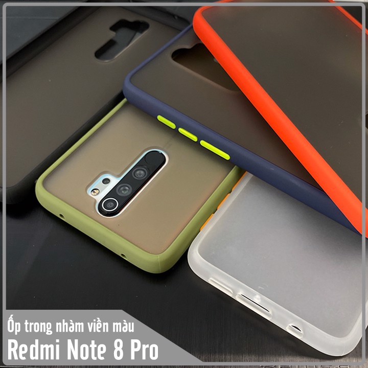 Ốp lưng Xiaomi Redmi Note 8 Pro trong nhám viền màu | BigBuy360 - bigbuy360.vn
