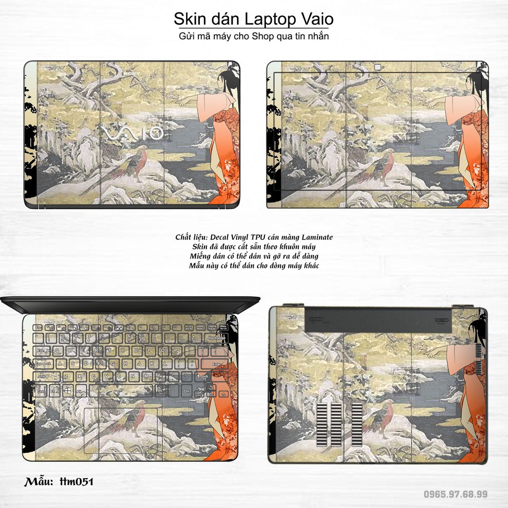 Skin dán Laptop Sony Vaio in hình Tranh thủy mặc nhiều mẫu 2 (inbox mã máy cho Shop)