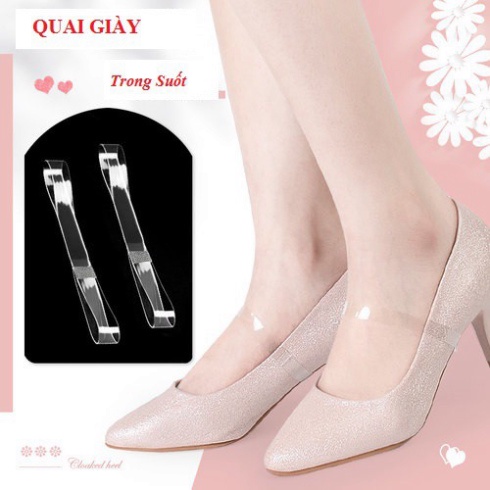 Quai giày ẩn bằng silicon trong suốt giúp giữ giày ôm chân không bị tuột giày khi mang giày cao gót nữ