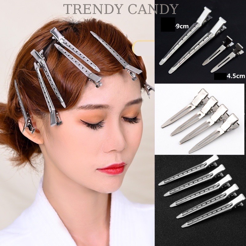 Kẹp Sóng Mỏ Vịt Làm Tóc Inox Đủ Size SML Không Han Rỉ