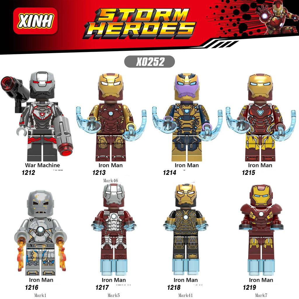 Minifigures Các Nhân Vật Iron Man War Machine Mẫu Mới Ra X1212 X1213 X1214 X1215 X1216 X1217 X1218 X1219