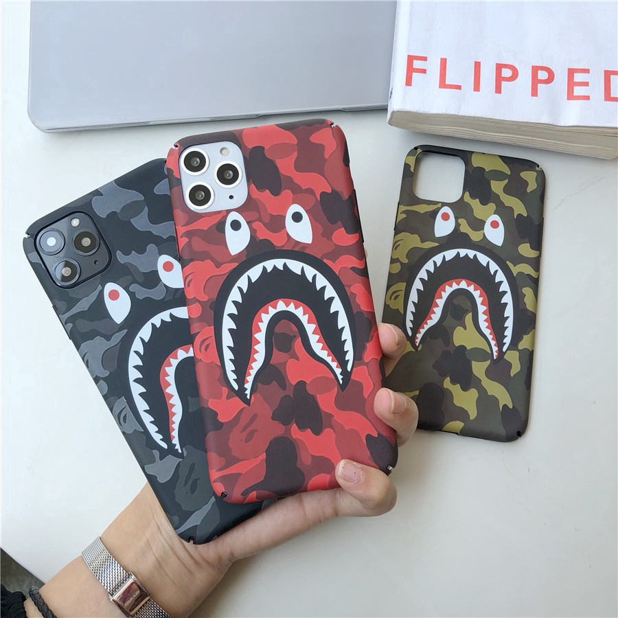 Ốp Điện Thoại Cứng In Hình Cá Mập Bape Cho Iphone 12 Pro Max 12 Mini Iphone X Xs Max Xr Iphone 11 Pro Max 6 6s Plus 7 8 Plus