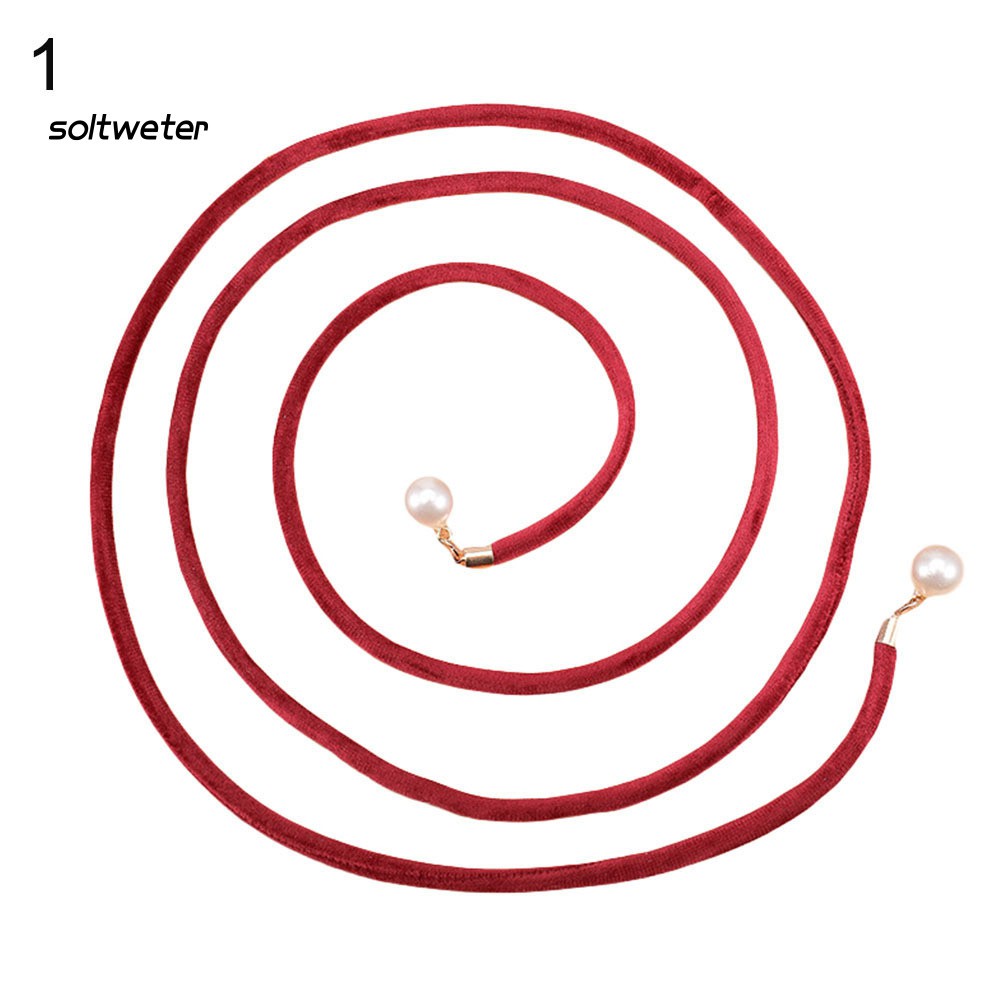 Dây thắt lưng đính ngọc trai nhân tạo thời trang cho nữ