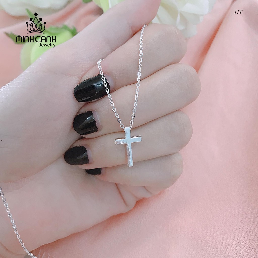 Dây Chuyền Bạc Nữ Hình Thánh Giá Loại Trơn Không Đính Đá - Minh Canh Jewelry