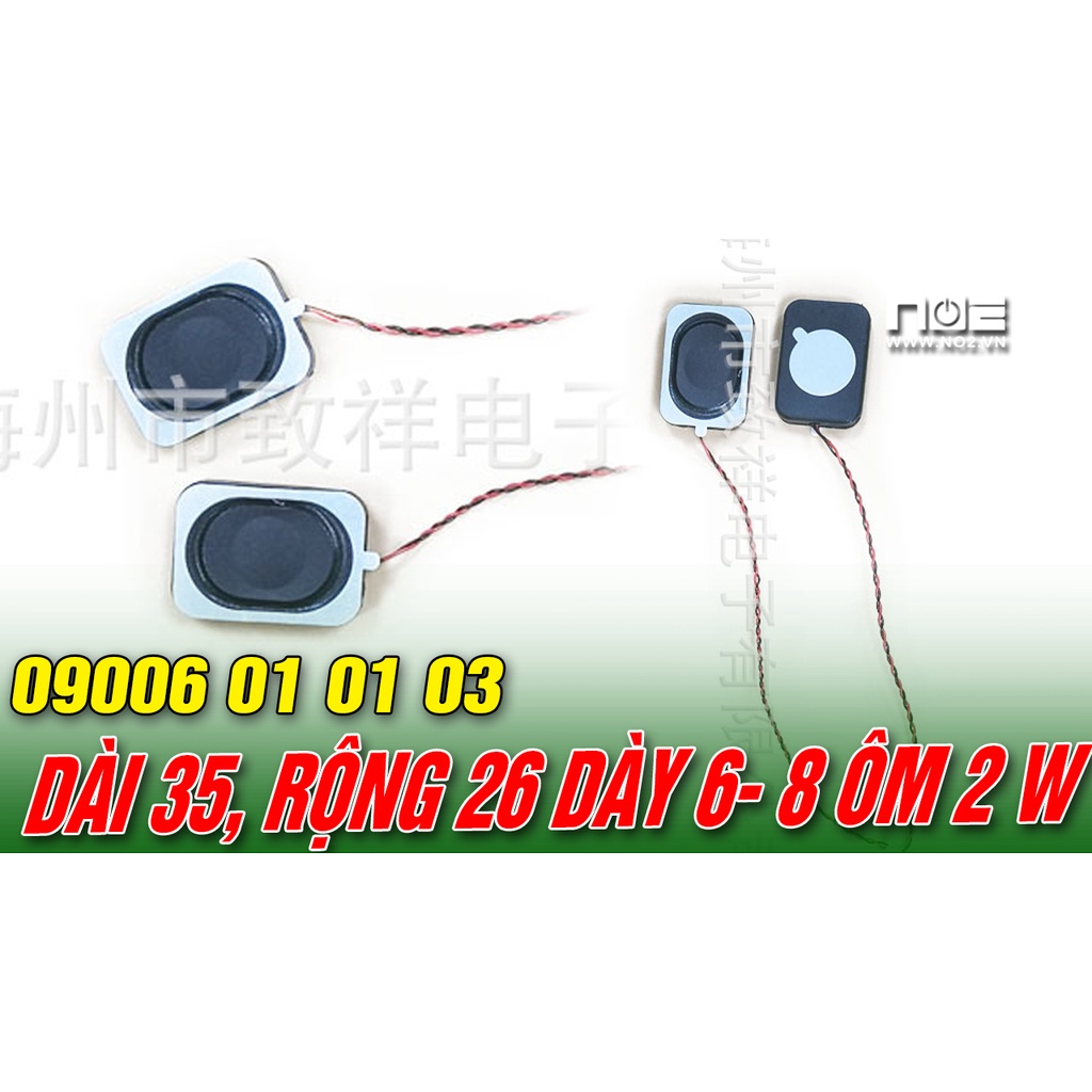 LOA ĐỘ N4, LOA ĐỘ LAPTOP- chiều dài 35mm chiều rộng 26mm độ dày 6mm- 8 ôm- 2w và 4 ôm 3w- GIÁ 1 C