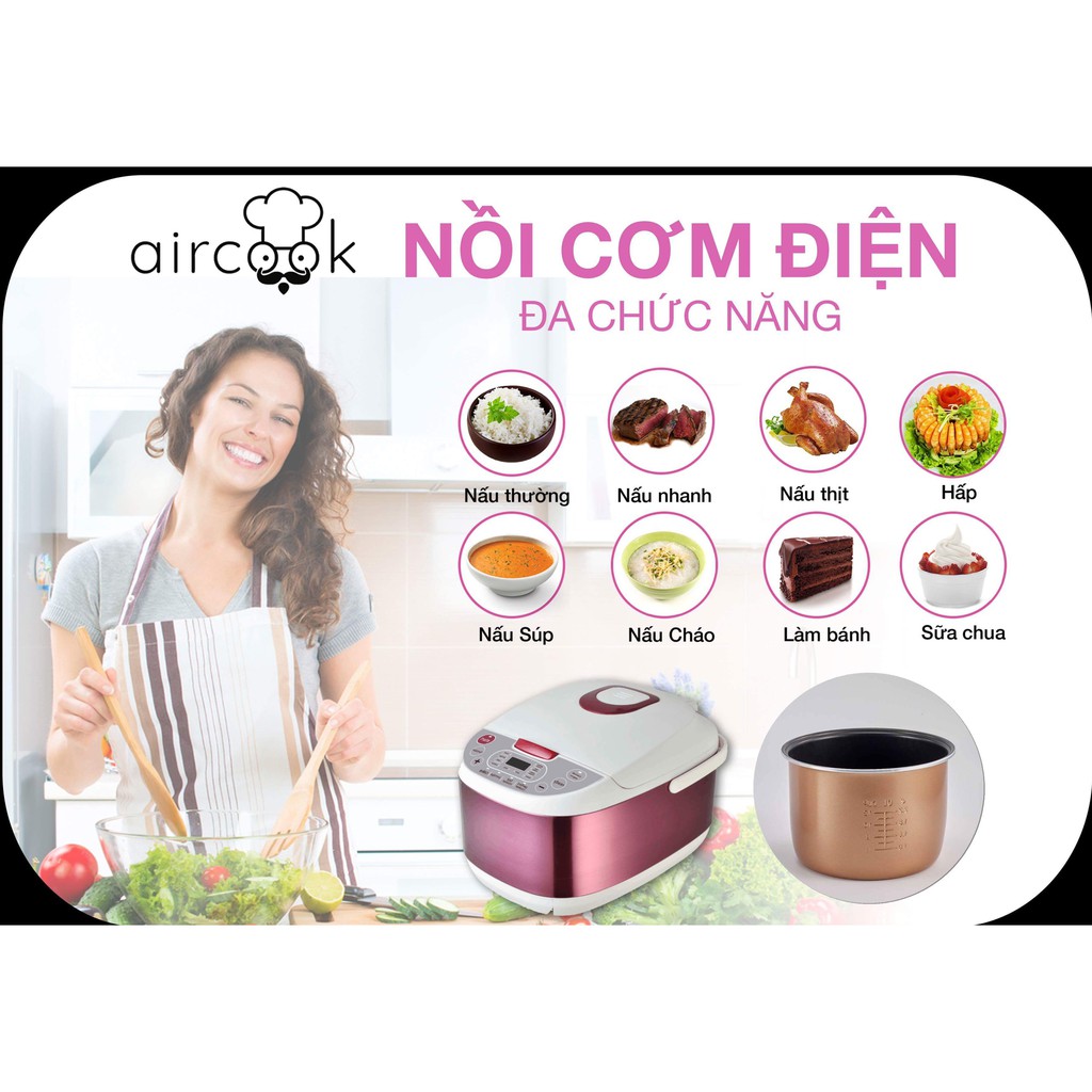 Nồi cơm điện AirCook 8 chức năng (1.8 Lít) Sale 45% | BigBuy360 - bigbuy360.vn