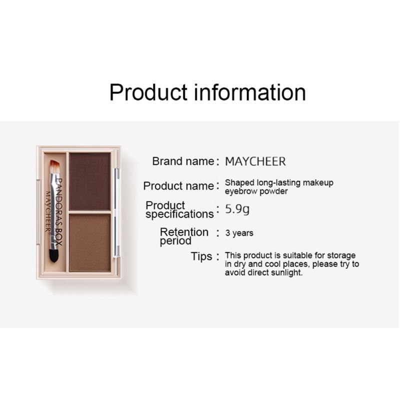 [Hàng mới về] Hộp phấn vẽ lông mày 2 màu lâu trôi dễ tạo màu không thấm nước | BigBuy360 - bigbuy360.vn