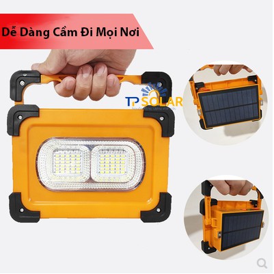 Đèn Đa Năng Xách Tay Năng Lượng Mặt Trời 60W Sạc Pin Cho Điện Thoại