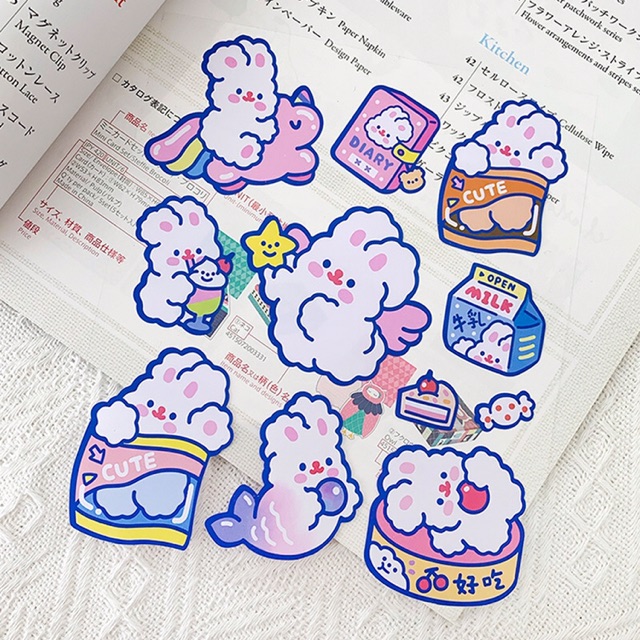 Sticker dán - Nhãn dán MILKJOY thỏ FLUFFY RABBIT