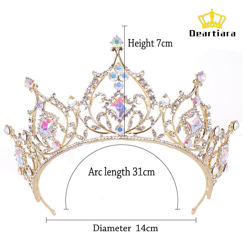 Colorful Diamond-studded Tiara for The Bride