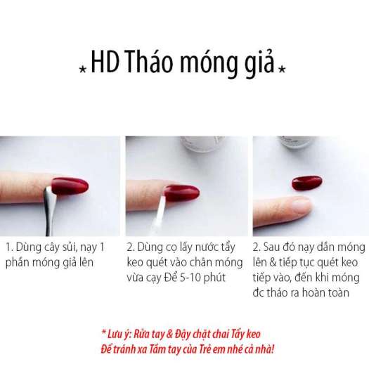 Nước sáng đá, tháo móng giả, tháo đá