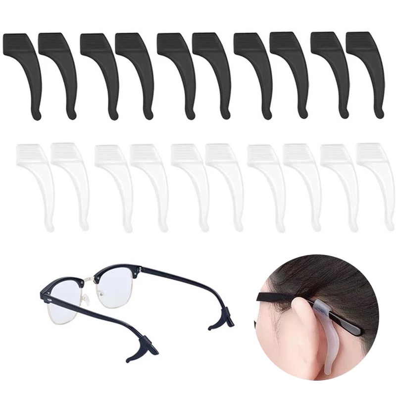 1/ 5 cặp nút chặn mắt kính bằng silicon chống trượt tiện lợi