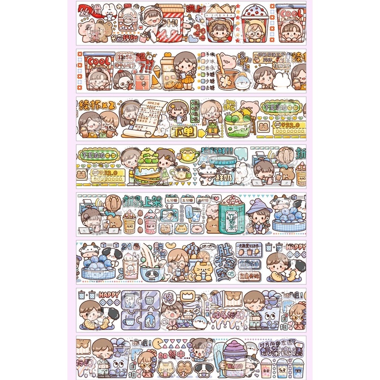 Chiêt cuộn washitape họa tiết DoDoJam dễ thương, Cuộn băng giấy dán in hình Telado trang trí sổ tay xinh xắn