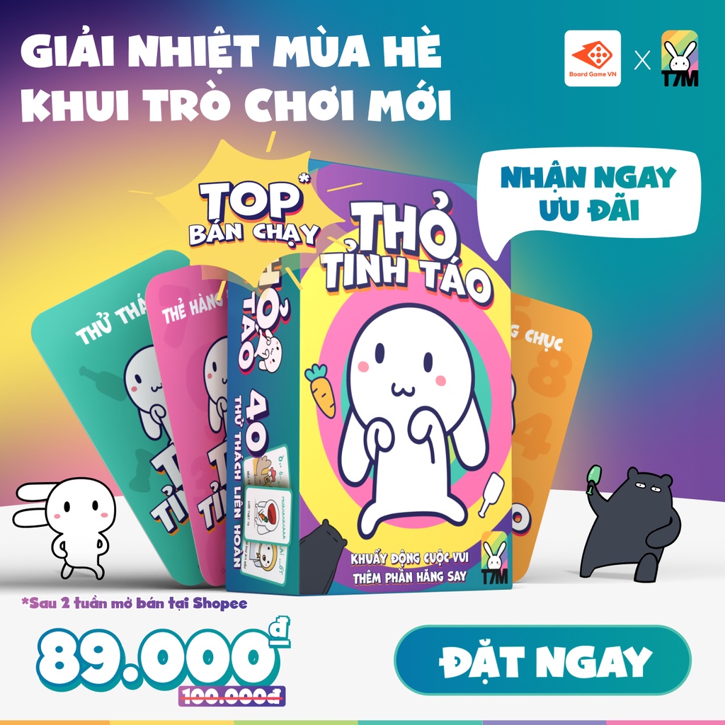 Trò chơi mới đón hè THỎ TỈNH TÁO - Party game mới toanh siêu vui nhộn - Thư Viện Đồ Chơi