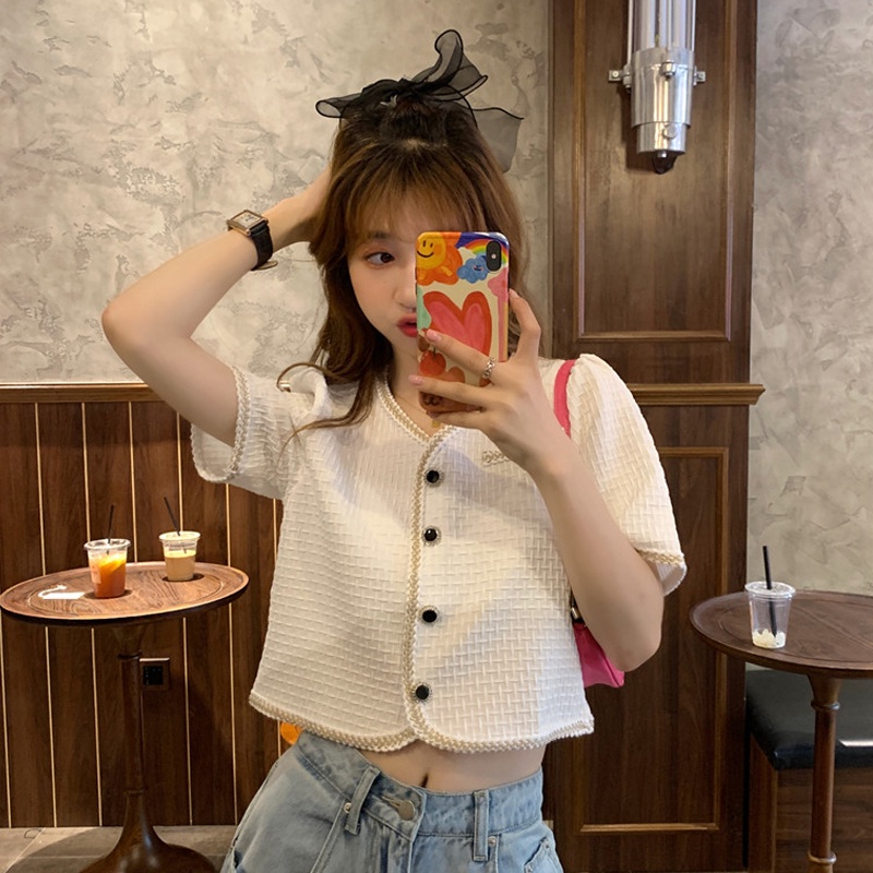 Áo cardigan NZN tay ngắn dáng ngắn màu trơn phong cách mới thời trang mùa hè dành cho nữ