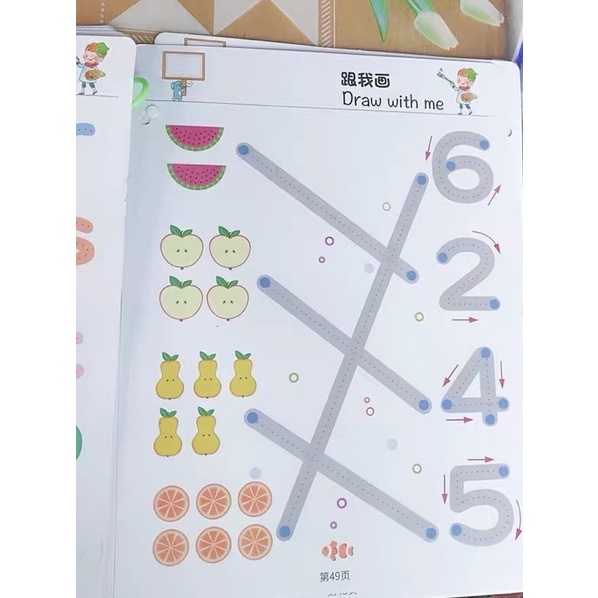 Tập tô vẽ thông minh xoá được, đồ chơi giáo dục sớm cho bé, nét cơ bản, nối số montessori rèn luyện tính kiên trì