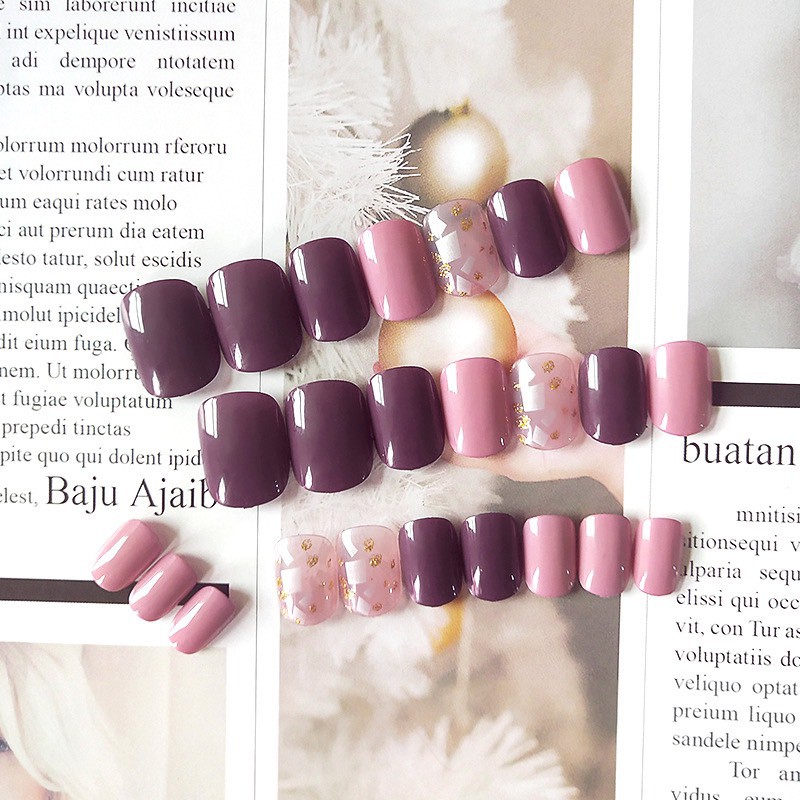 Set 24 móng tay giả sơn gel nghệ thuật phối màu NailMây-M11