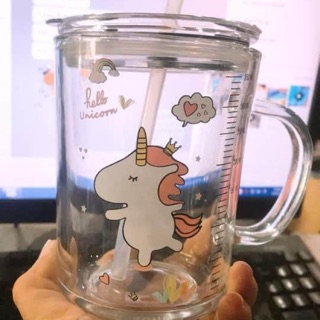 Cốc thuỷ tinh chia vạch cho bé 3in1 350ml
