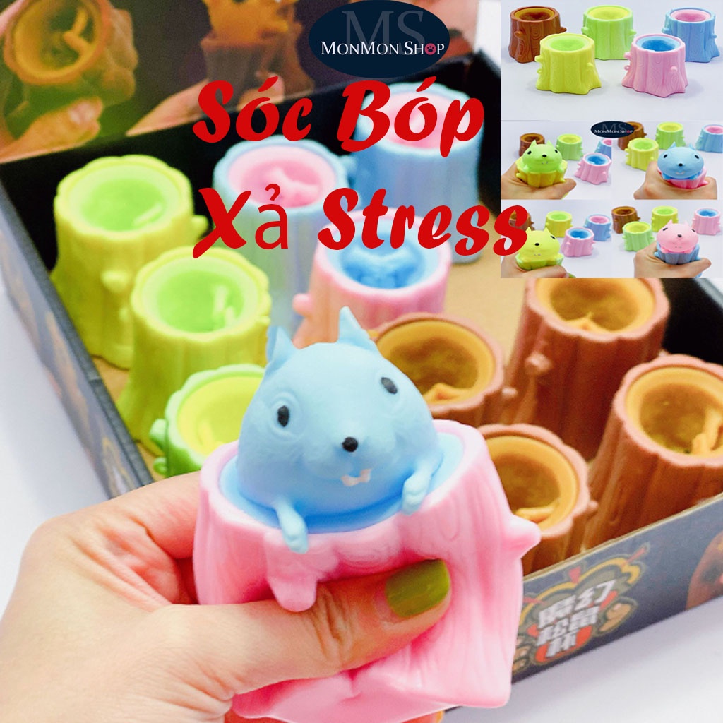 [Đồ chơi Xả Stress] Sóc Trốn Góc Cây bóp giải tỏa căng thẳng chất lượng đảm bảo