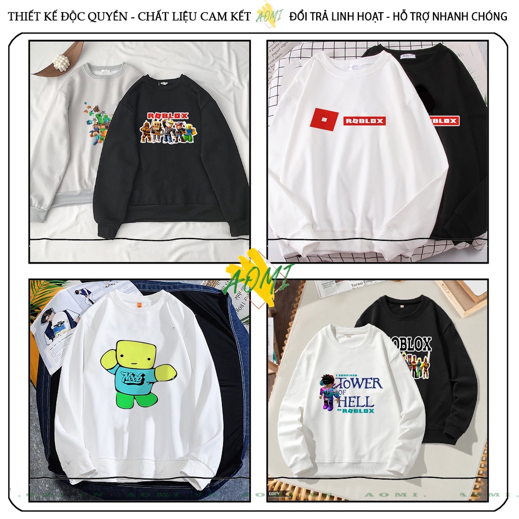 Áo Nỉ Bông robloxing game Sweater tay dài da cá unisex full size AOMIVN