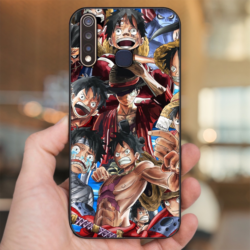 Ốp lưng Vivo Y19 viền đen in hình Luffy One Piece