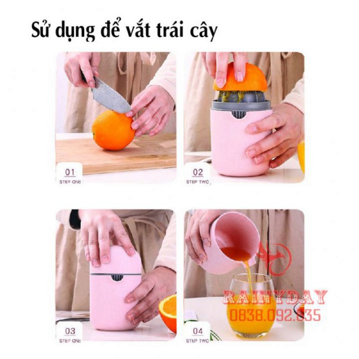 Dụng cụ đồ vắt cam ép nước cam chanh hoa quả trái cây bằng tay nhựa lúa mạch cầm tay