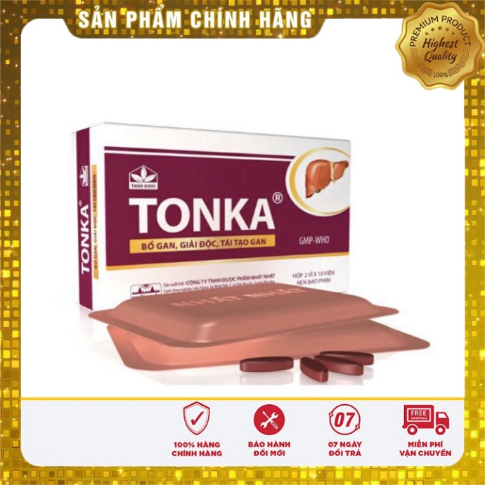 [Chính Hãng] TONKA NHẤT NHẤT - Bổ gan, giải độc tái tạo tế bào gan [Hộp 20 viên] - Date mới