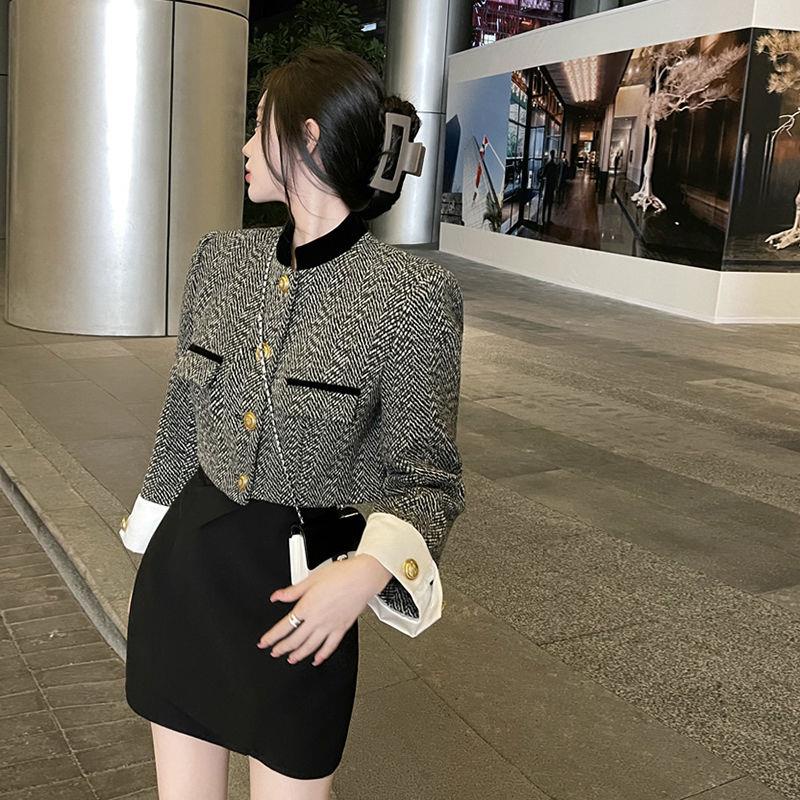 Áo Khoác Cardigan Ngắn Tay Dài Phong Cách Đường Phố Pháp
