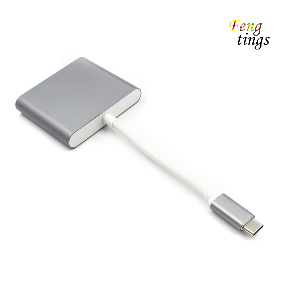 【FT】3 in 1 USB 3.1 Type-C to 4K UHD HDMI-compatible USB-C Hub Adapter Converter for Macbook