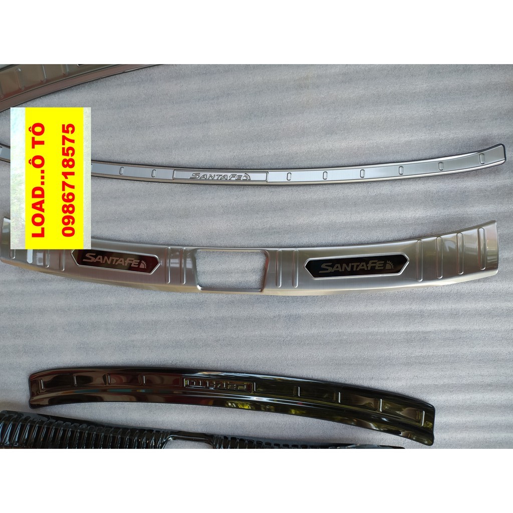 Chống Trầy Cốp, Ốp Cốp Trong Ngoài Xe Huyndai Santafe 2022-2019 Hàng Inox Cao Cấp