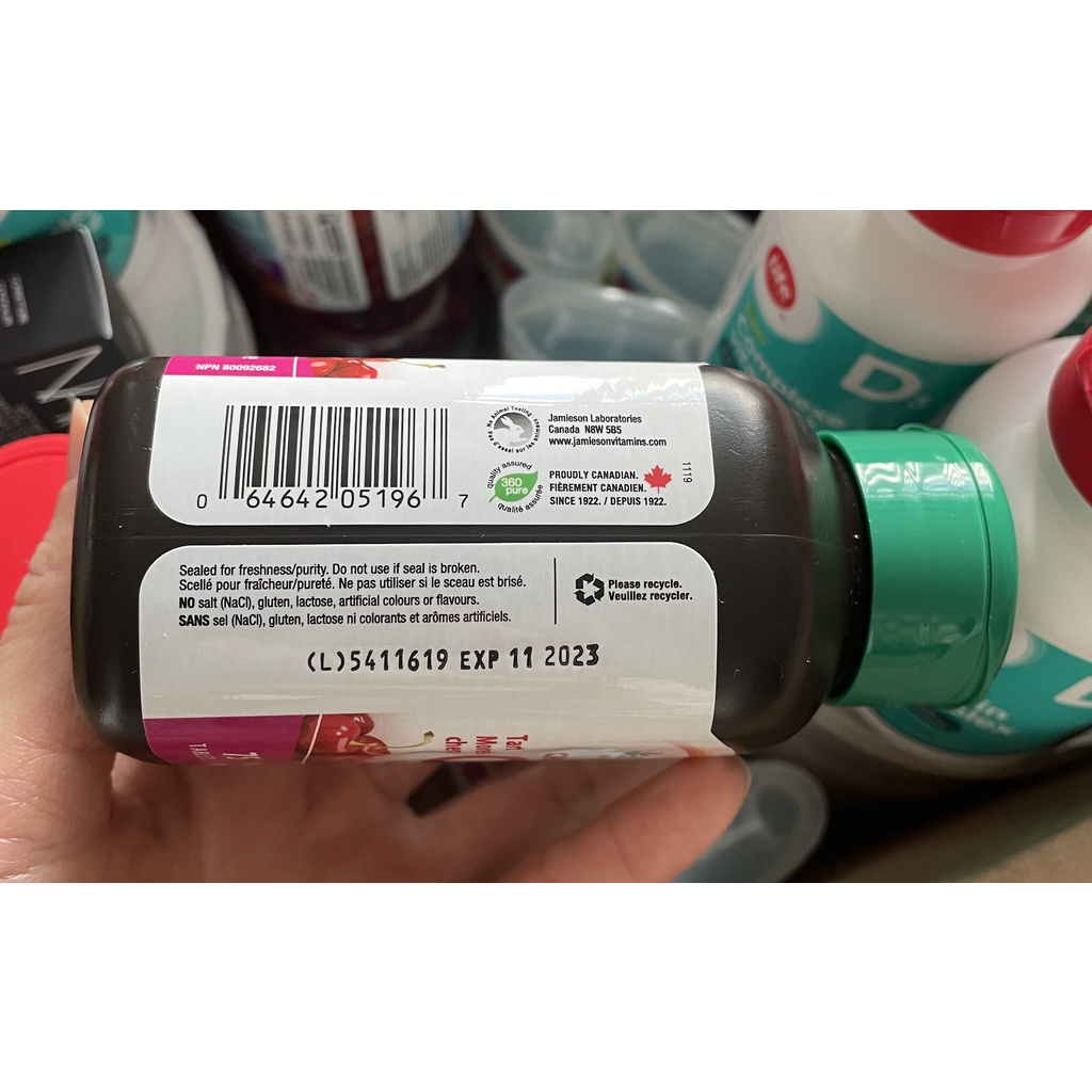Viên nhai vitamin C+D3 Jamieson 75 viên; hsd T12/2024, hàng Canada