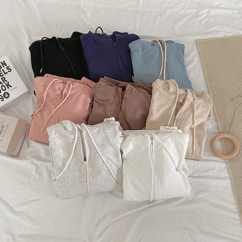 [Hàng sẵn]ÁO KHOÁC HOODIE ZIP FORM RỘNG chất nỉ bông siêu đẹp
