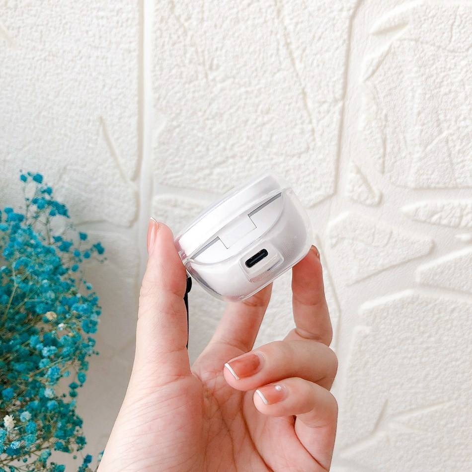 Ốp Điện Thoại Baseus wm02 Mềm Trong Suốt Họa Tiết Hoa Kèm Móc Khóa Cho wm02 TWS