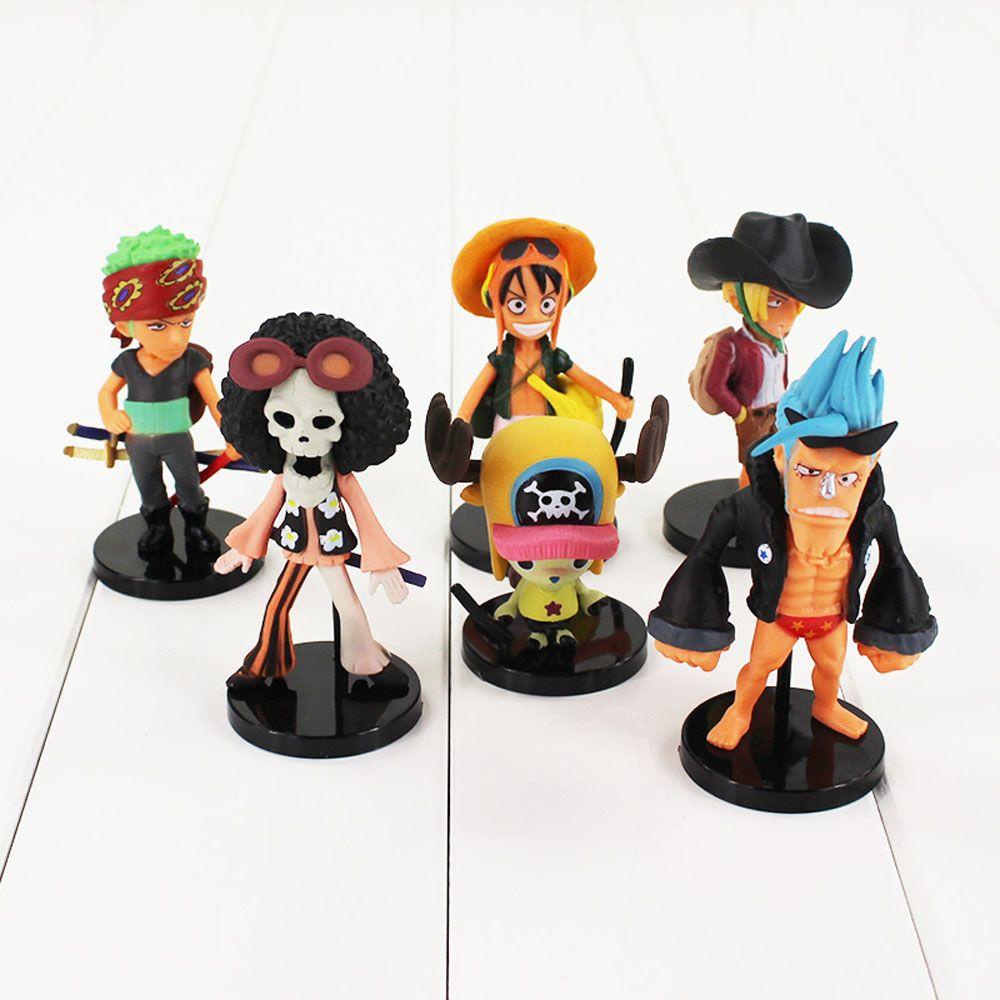 Set 6 Mô Hình Nhân Vật Phim Hoạt Hình Luffy Bằng PVC